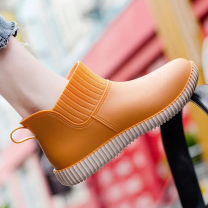 Dames Regenlaarzen waterdicht met gebreide schacht & antislipzool – Liora