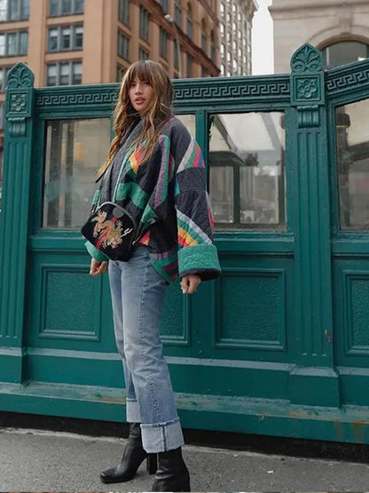 Gestreepte Damesjas voor de Herfst – Amélie