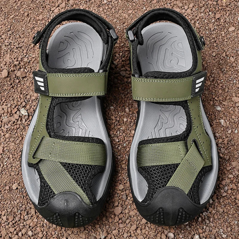 Comfortabele antislip leren sandalen voor heren – Ideaal voor senioren