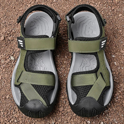 Comfortabele antislip leren sandalen voor heren – Ideaal voor senioren