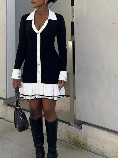 Gebreide Mini Jurk met Rugdecolleté en Bandage Ontwerp – Amira