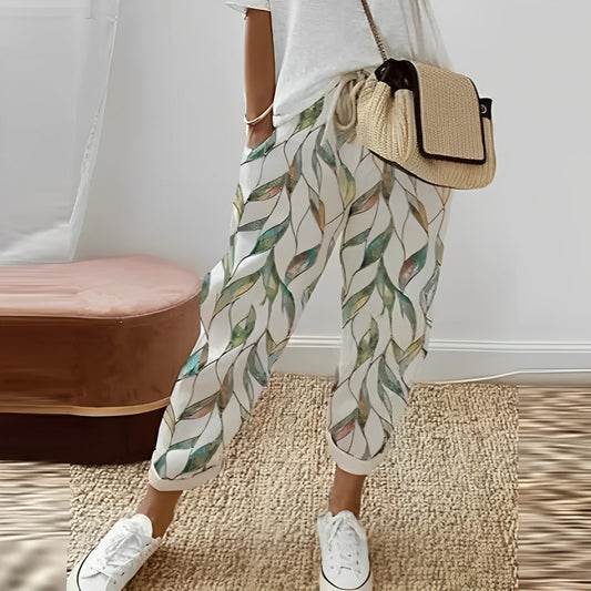 Boho Damesbroek met Bladprint – Selina