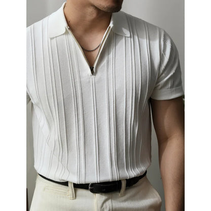 Slim Fit Heren Polo met rits – Fabrizio