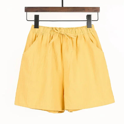 Luchtige Linnen Damesshorts met Hoge Taille en Sportieve Pasvorm – Fenja