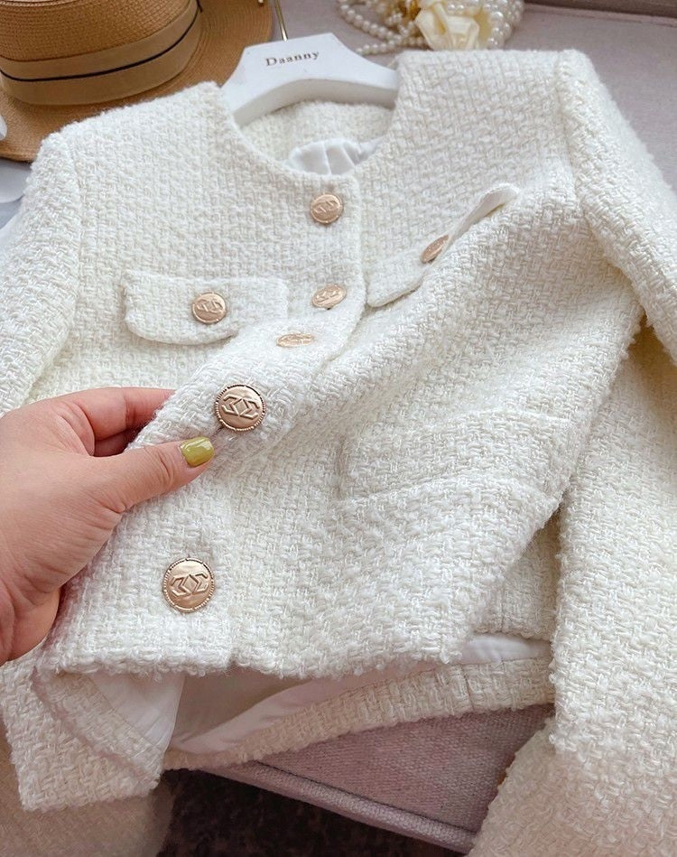 Dames Tweedjas met Ronde Halslijn – Celeste