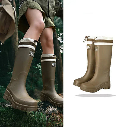 Dames Regenlaarzen retro Look waterdicht met antislipzool – Arlena