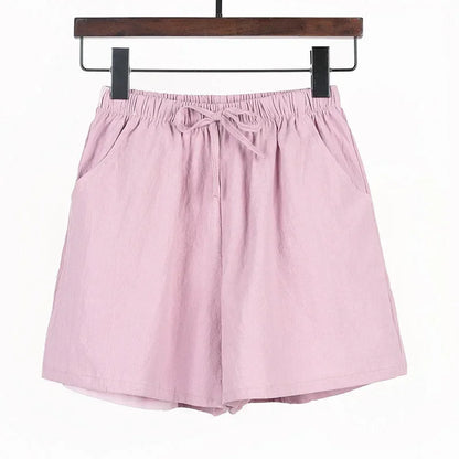 Luchtige Linnen Damesshorts met Hoge Taille en Sportieve Pasvorm – Fenja