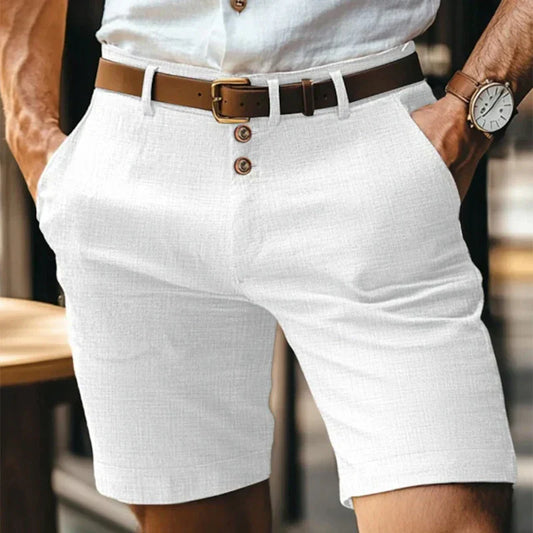 Ademende & Vintage Slim-Fit Heren Zomershorts – Lennart