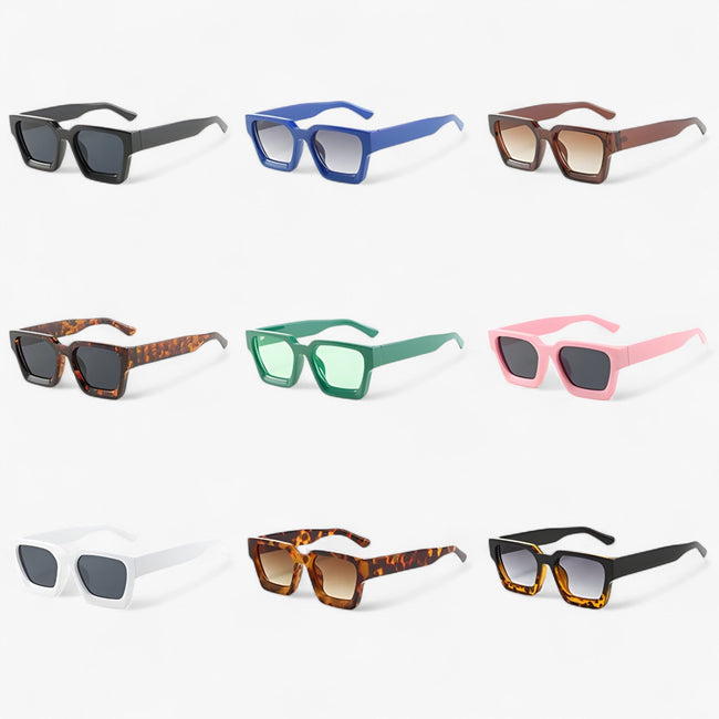 Retro Heren Vierkante Zonnebril - Calven