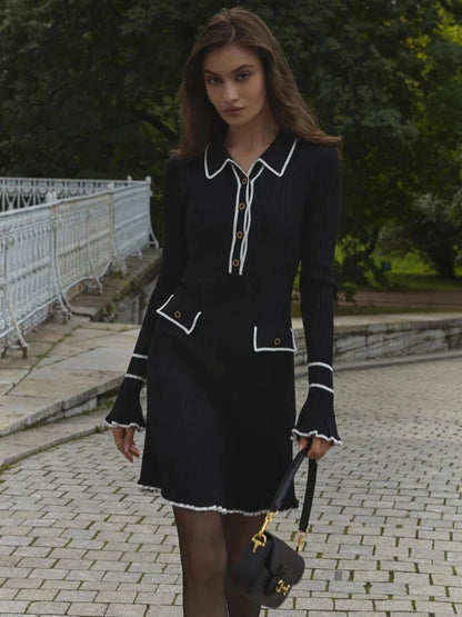 Tricot Maxi Jurk met Hoge Taille & Ruches – Isolde