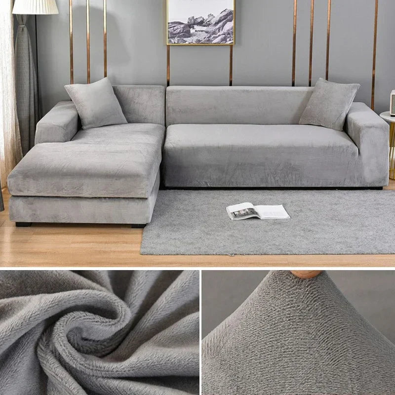 Stretch Fluwelen Bankhoes met Luxe Afwerking – Sofina