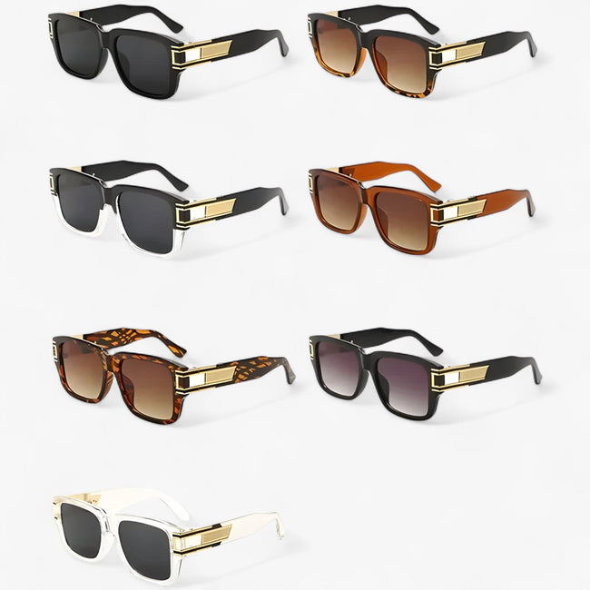 Vintage Vierkante Zonnebril met Druppel Detail – Elvoir