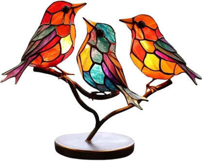 Gekleurde Vogels Op Tak Decoratief Beeld - ColorBirds