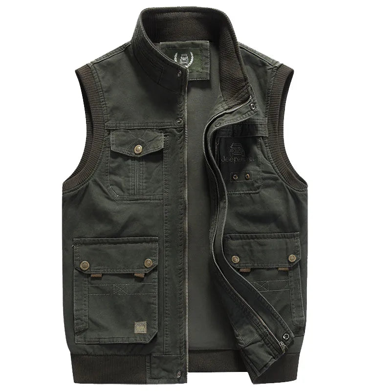 Vintage Heren Outdoor Vest met Praktische Zakken - Elias
