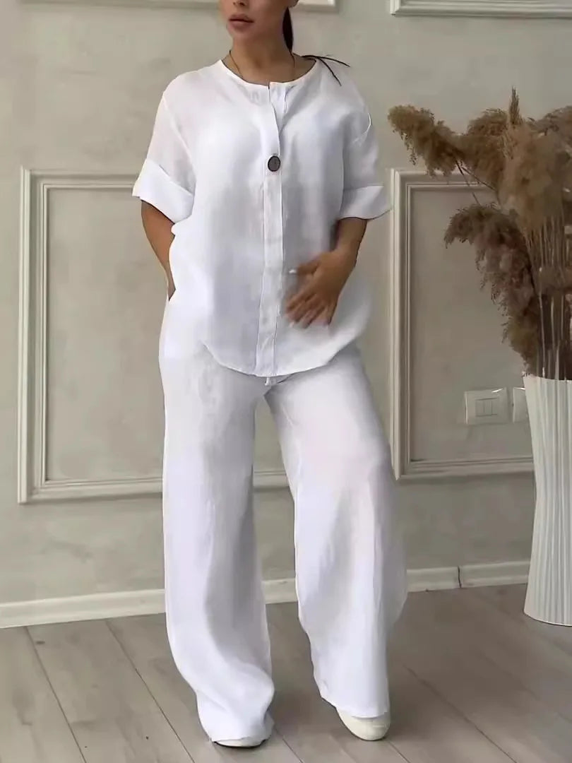 Luchtige & Stijlvolle Linnen Dames Zomer Set - Melina
