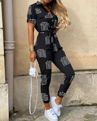 Trendy retro jumpsuit met knoopsluiting - Velia