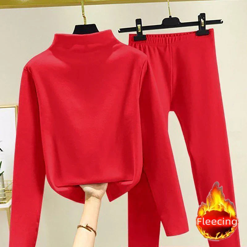 Tweedelige Dames Winter Set met Fleece Pullover en Broek – Eva