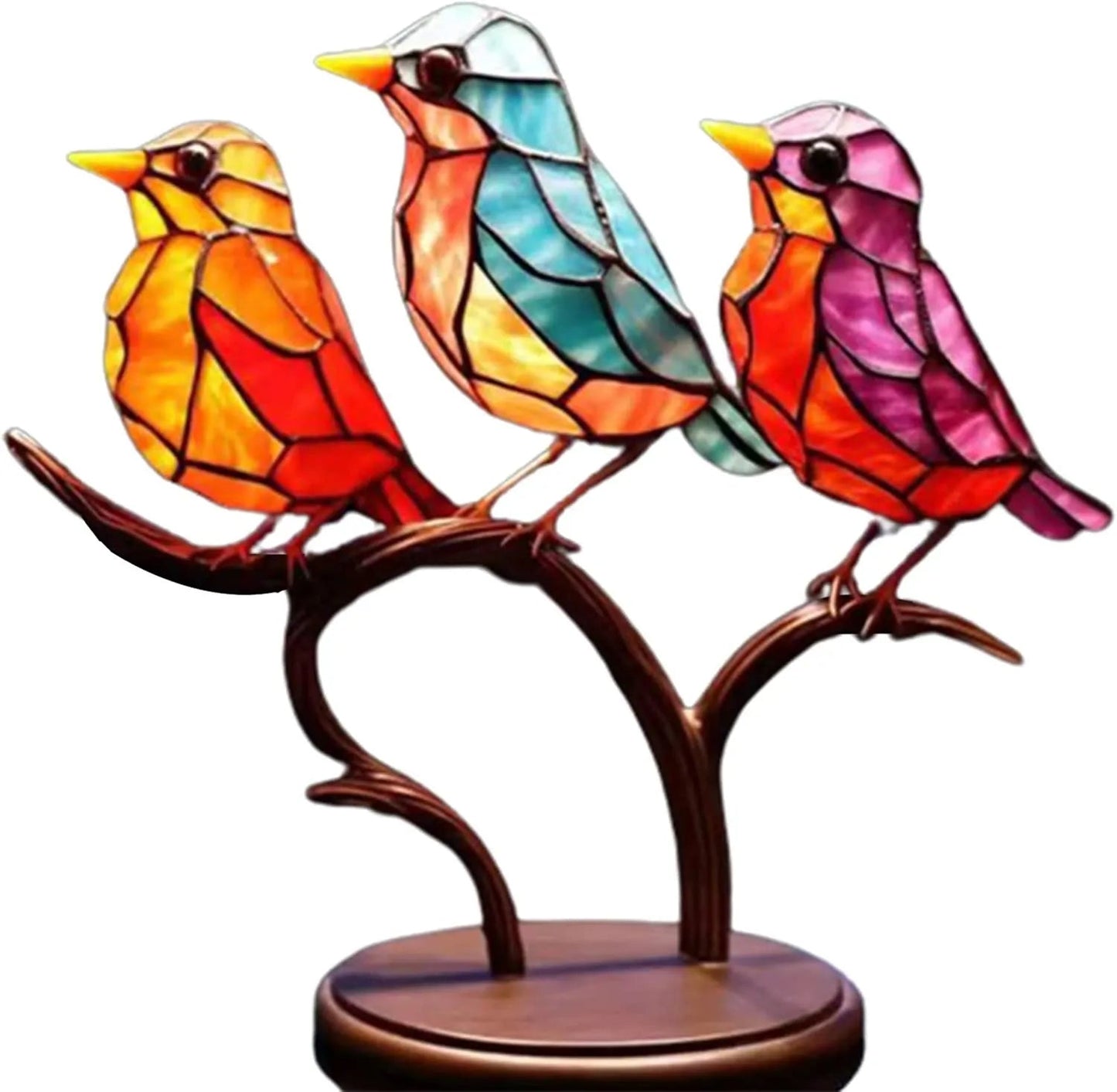 Gekleurde Vogels Op Tak Decoratief Beeld - ColorBirds