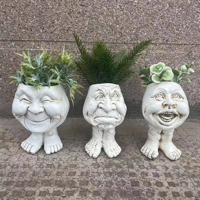 Grappige Gezicht Hars Vetplant Planter - GigglePot