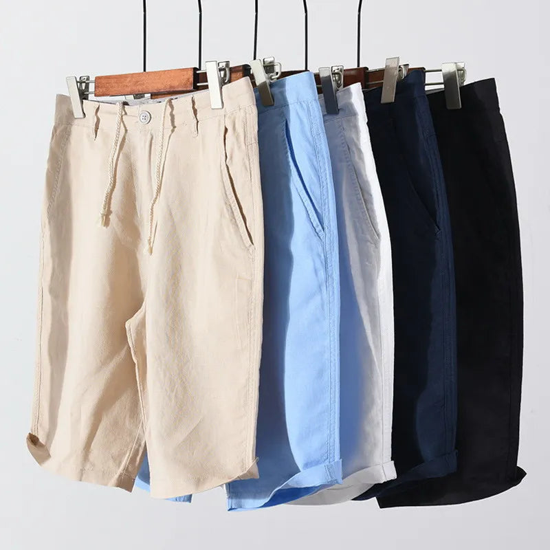 Herenshorts van Linnen-Katoen met Knoopsluiting - Sandro