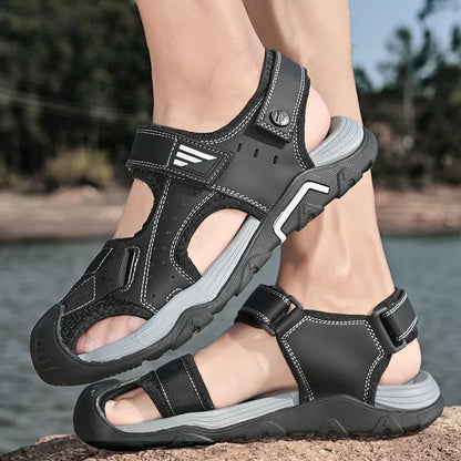 Comfortabele antislip leren sandalen voor heren – Ideaal voor senioren