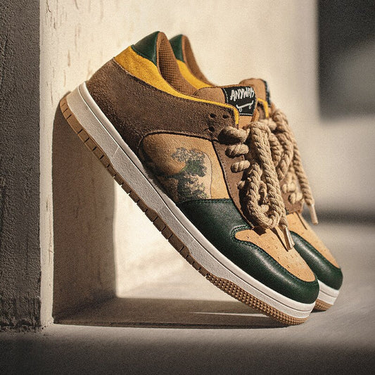 Kunstenaar uniseks plateau-sneakers met golvenmotief - Daiki