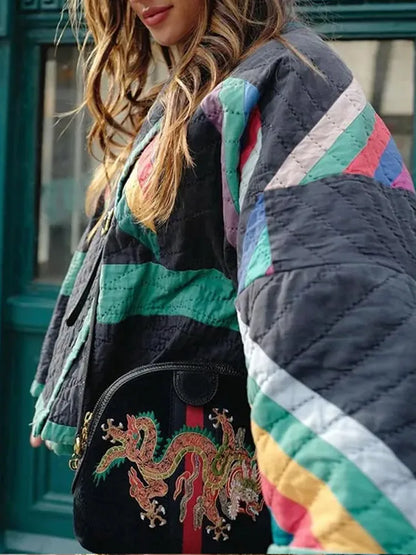 Gestreepte Damesjas voor de Herfst – Amélie