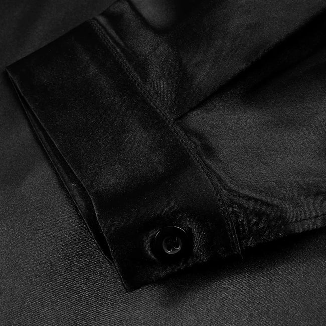 Satijn dames blouse met diepe V-hals & lange mouwen - Daria