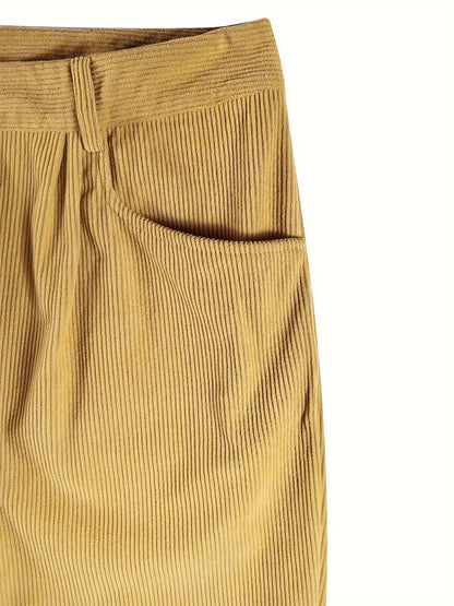 Dames Corduroybroek met hoge taille en rechte pasvorm – Elvira