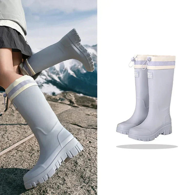 Dames Regenlaarzen retro Look waterdicht met antislipzool – Arlena