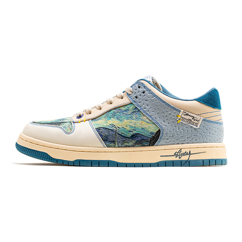 Artistieke uniseks sneakers met sterrennacht-design en comfortabele zool - Lior