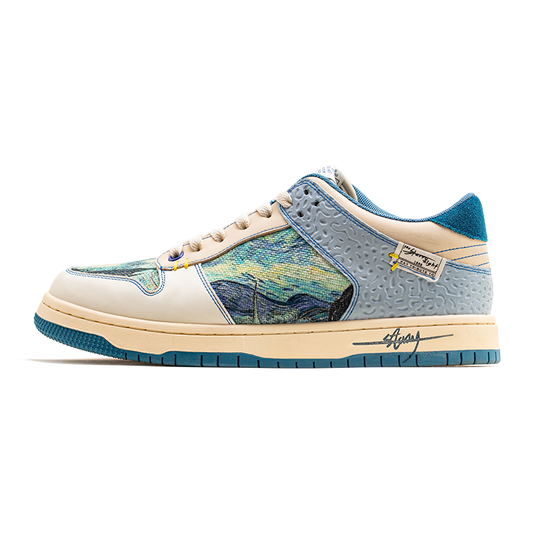 Artistieke uniseks sneakers met sterrennacht-design en comfortabele zool - Lior