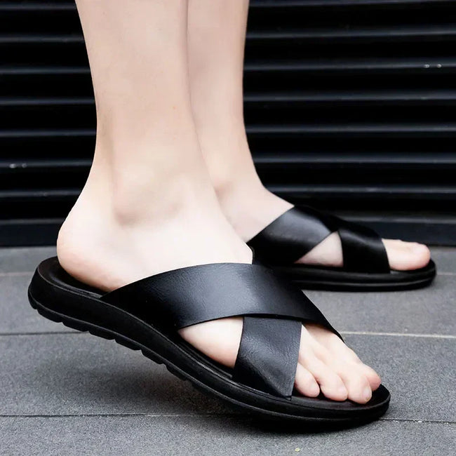 Italiaanse Leren Herenslippers - Lorenzo