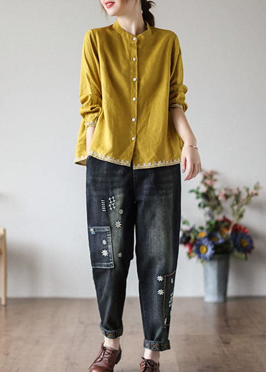 Dames Geborduurde Herfsttop – Yara