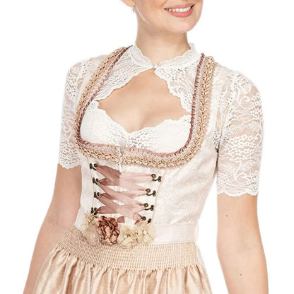Trendy Dirndlblouse met kant & hartuitsnede voor dames – Alina