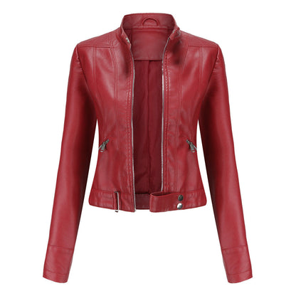 Stijlvolle dames leren jack in klassiek ontwerp - Marlene