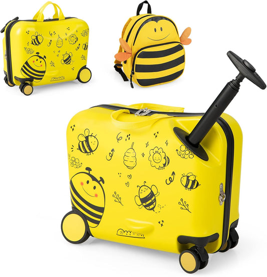 2-delige Ride-On Koffer en Reistas met Spinner Wielen voor Kinderen
