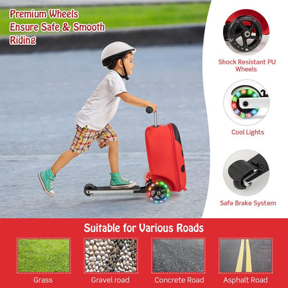 2-in-1 Step Kinderkoffer met LED Wielen