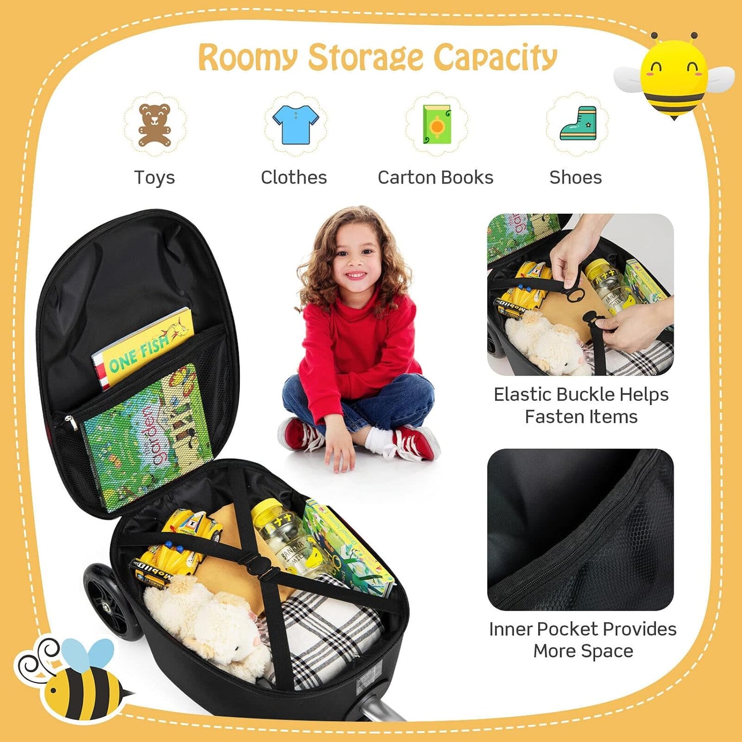 2-in-1 Step Kinderkoffer met LED Wielen