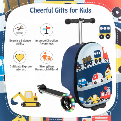 2-in-1 Step Kinderkoffer met LED Wielen