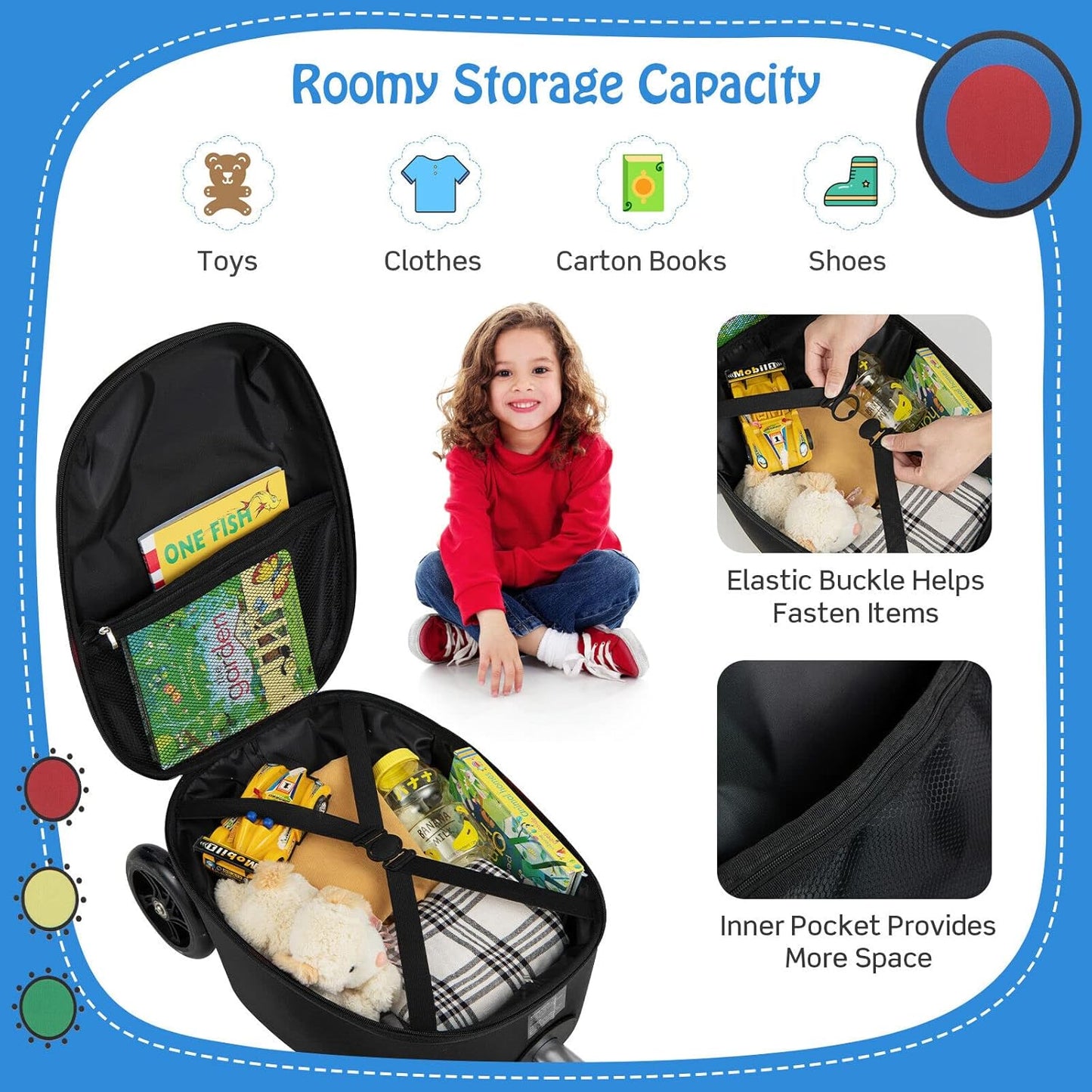 2-in-1 Step Kinderkoffer met LED Wielen