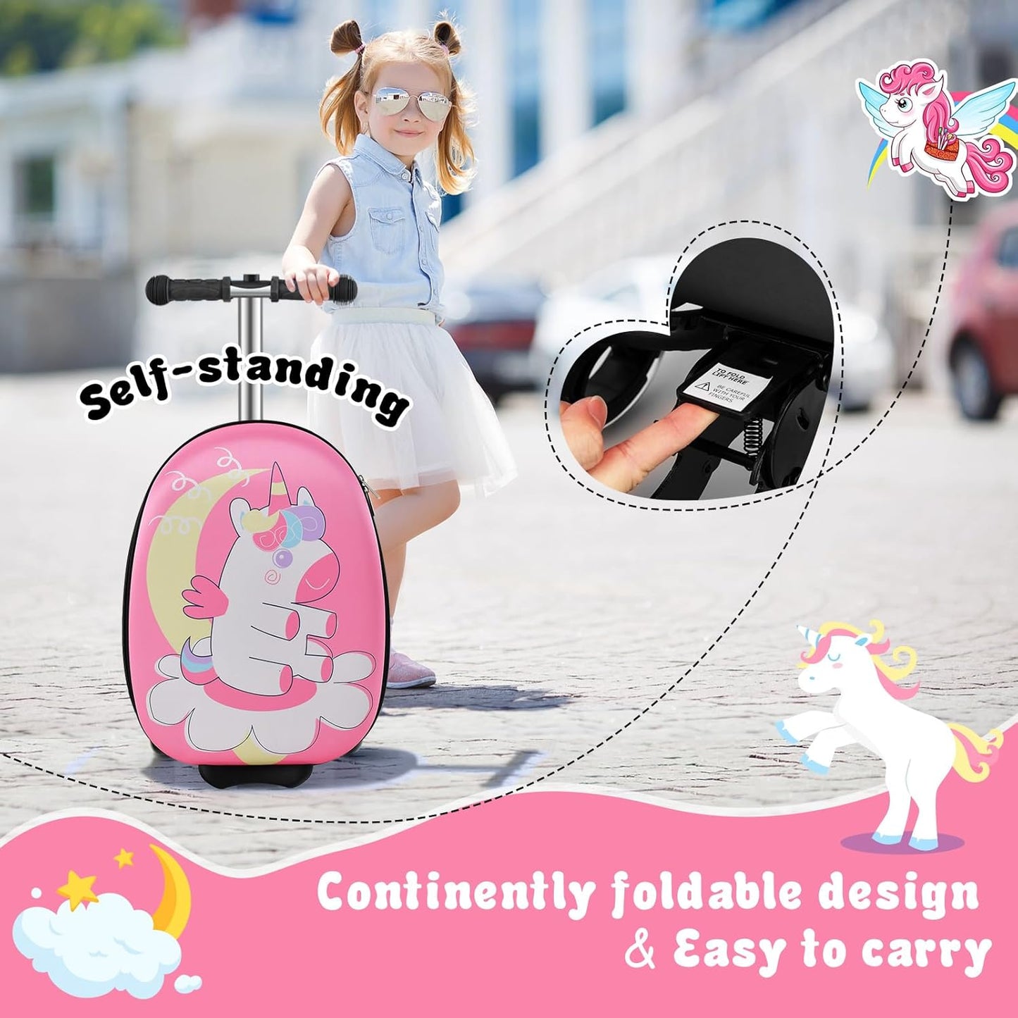 2-in-1 Step Kinderkoffer met LED Wielen
