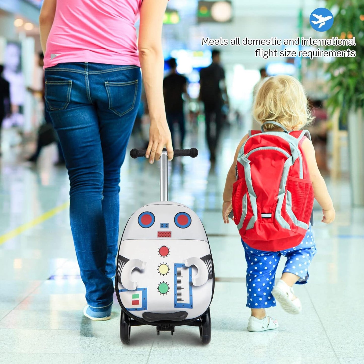 2-in-1 Step Kinderkoffer met LED Wielen