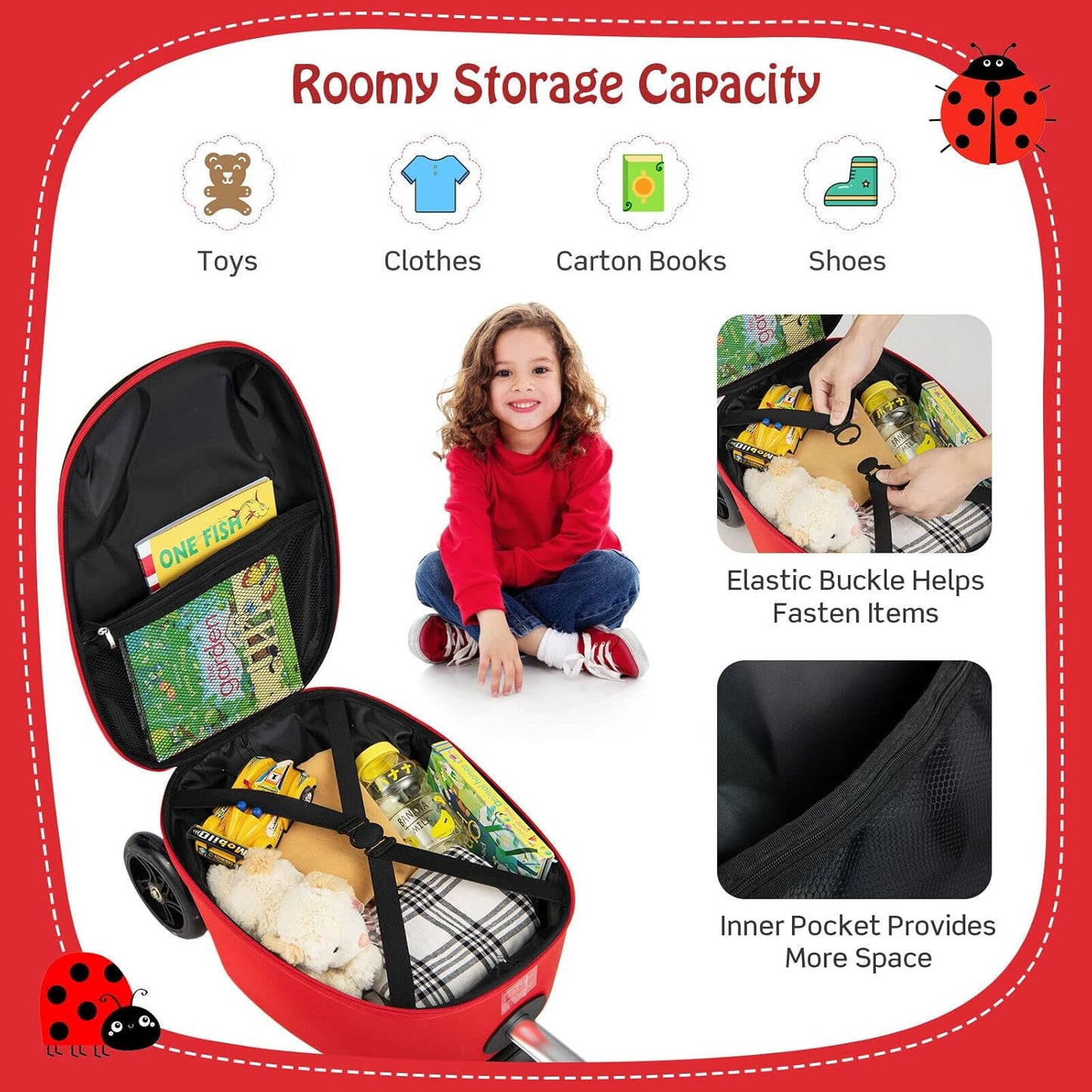 2-in-1 Step Kinderkoffer met LED Wielen