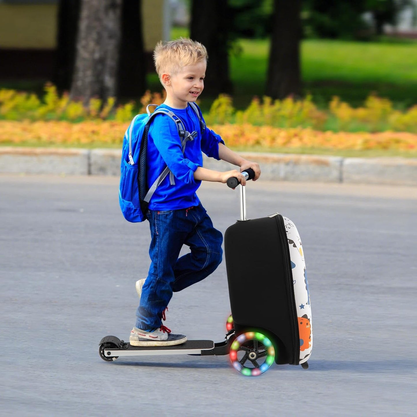 2-in-1 Step Kinderkoffer met LED Wielen