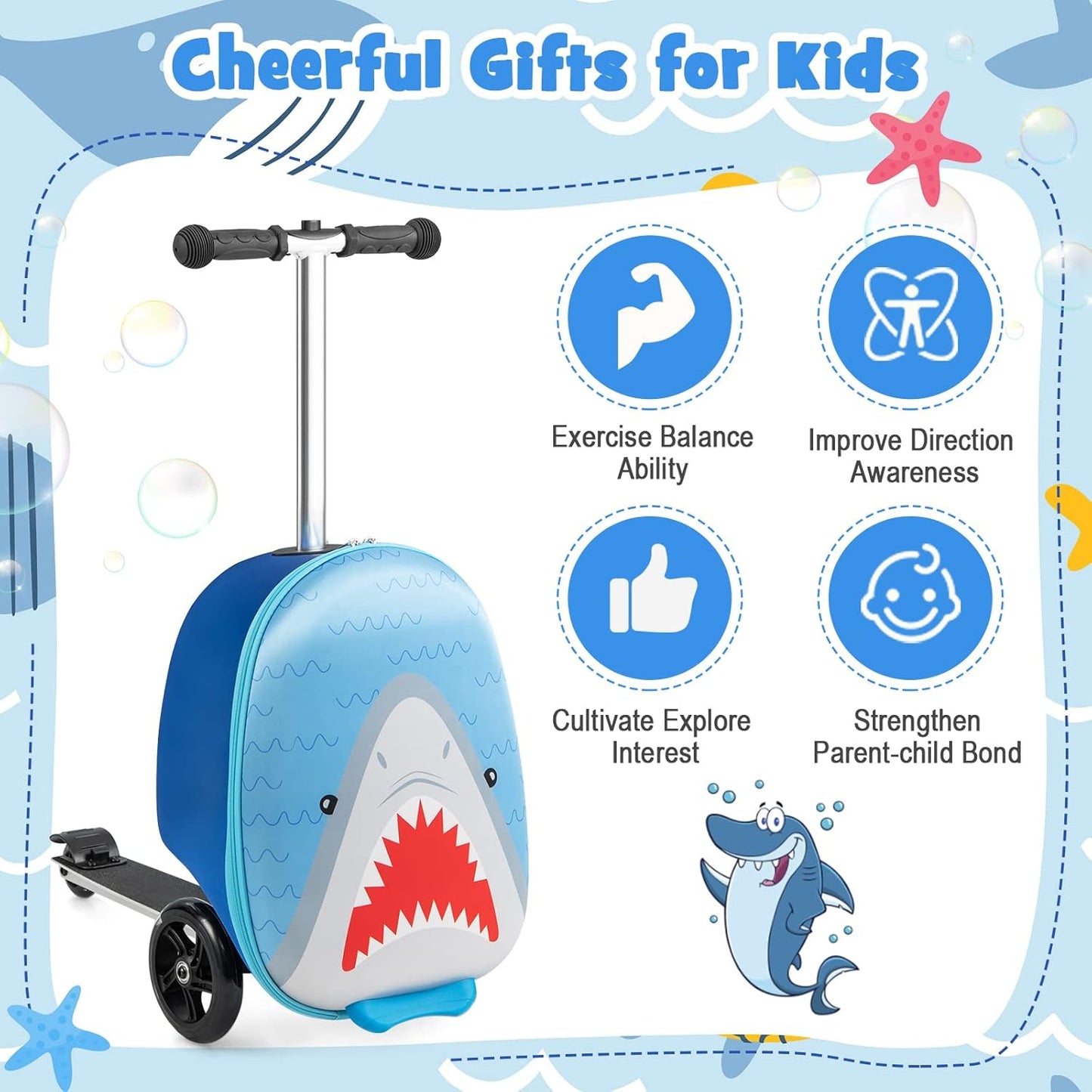 2-in-1 Step Kinderkoffer met LED Wielen