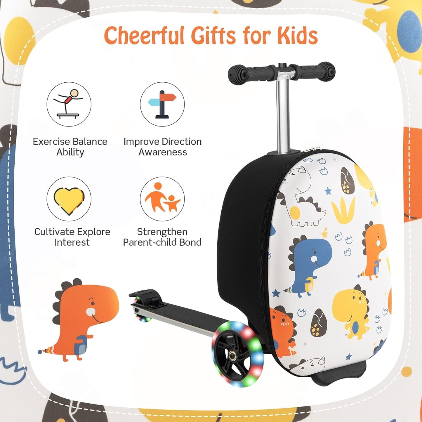 2-in-1 Step Kinderkoffer met LED Wielen
