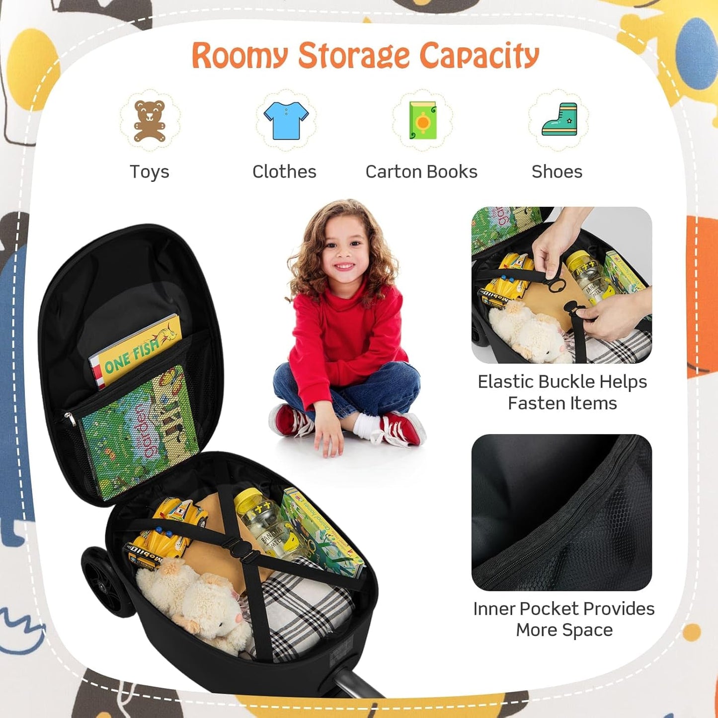 2-in-1 Step Kinderkoffer met LED Wielen