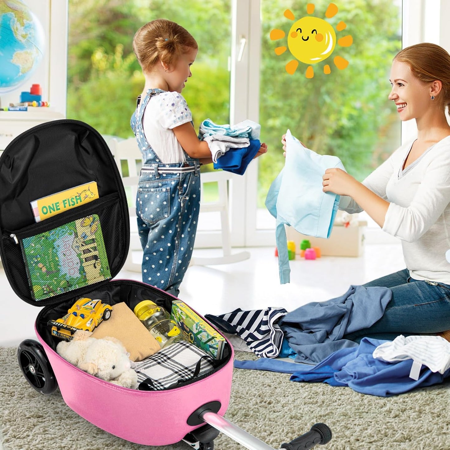 2-in-1 Step Kinderkoffer met LED Wielen