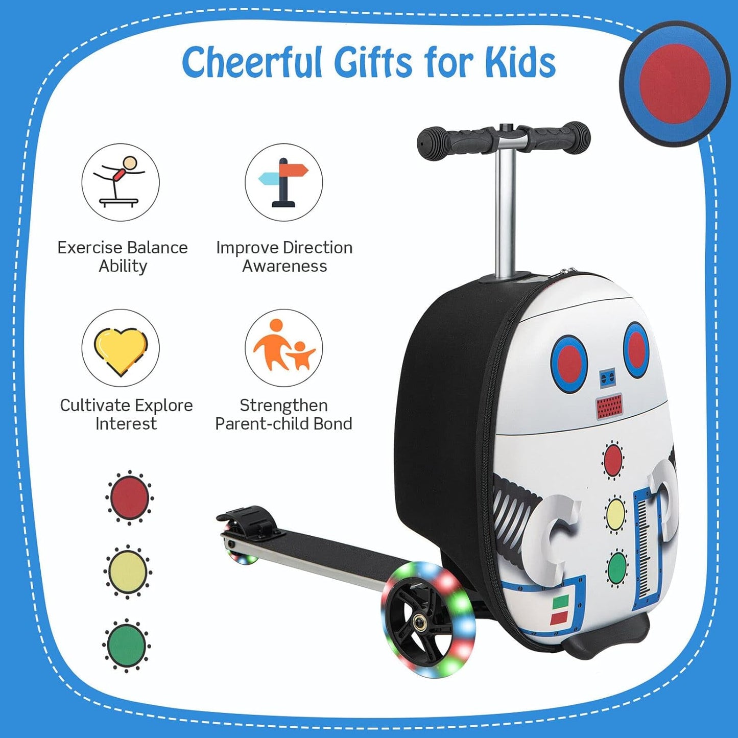 2-in-1 Step Kinderkoffer met LED Wielen